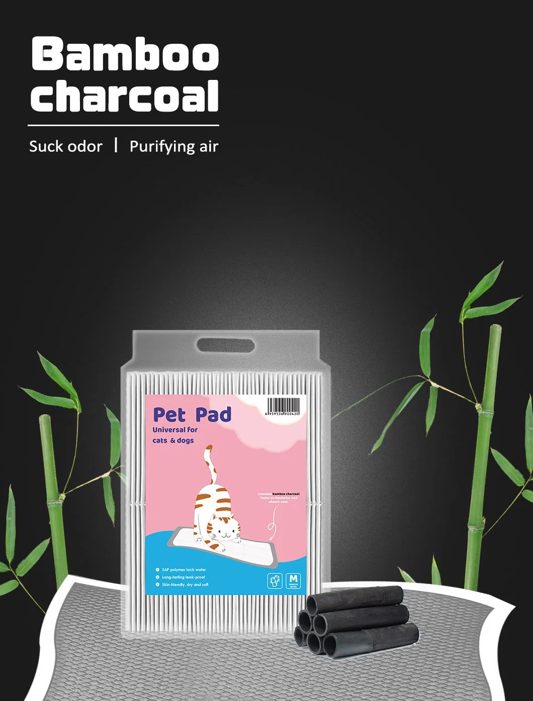 Factory Direct Wholesale Puppy PEE Pads Dog Training Pad Pet Bamboo Charcoal Urine Pads